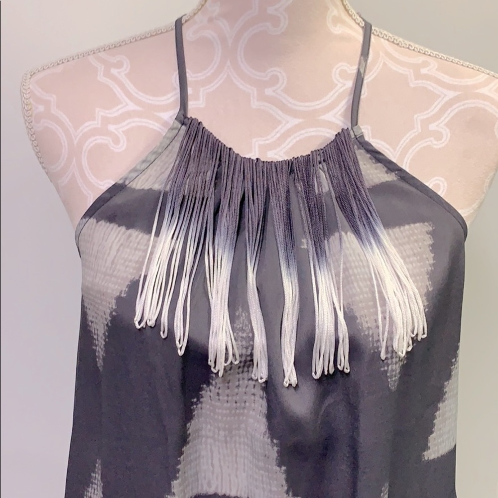 BCBGeneration halter style maxi dress with fringe